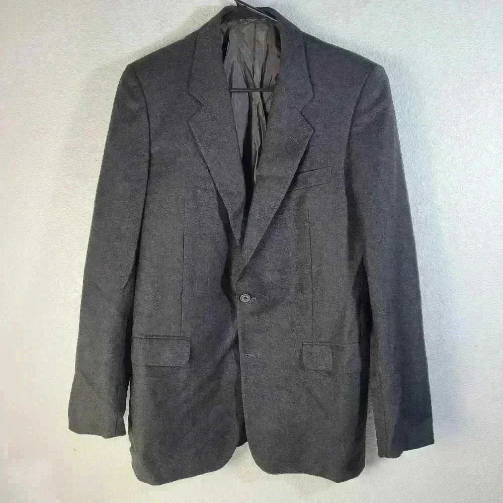 Mens 100% Virgin Wool Made In Italy Corneliani Kutler Bros Black Blazer 40L